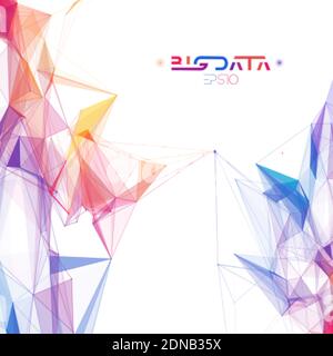 Colorful data abstract infographic. Data sorting color flow. Bigdata abstract plexus vector background. Stock Vector