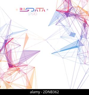 Colorful data abstract infographic. Data sorting color flow. Bigdata abstract plexus vector background. Stock Vector