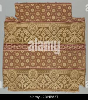 Brown jacquard bands shawl