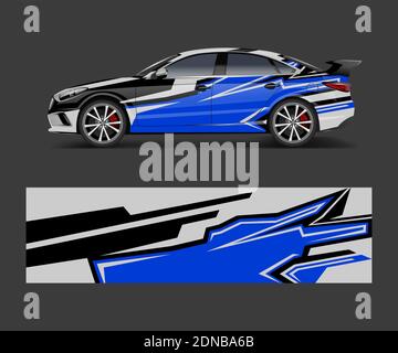 Car decal vector, graphic abstract racing designs for vehicle Sticker vinyl wrap Stock Vector