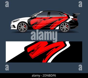modern racing car wrap strip for racing sport car design. Stock Vector