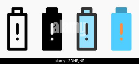 low battery level icon vector suitable for battery indicator interface isolated on white background. Stock Vector