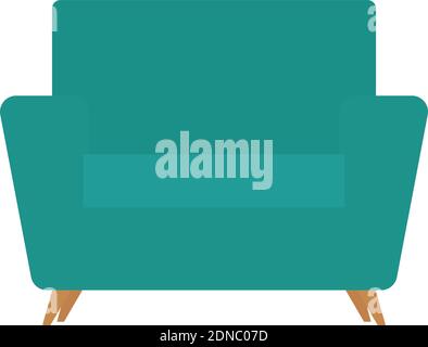 Isolated green sofa hygge style icon - Vector Stock Vector