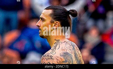 PSG's Zlatan Ibrahimovic says removable tattoos were for famine awareness