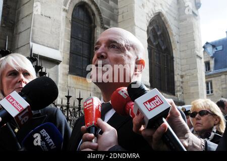 Louis Bodin and his wife Claire Depeuille-Bodin attending Funeral of Florence Arthaud at Saint Severin's Church in Paris, France on March 30, 2015. Photo by Alain Apaydin/ABACAPRESS.COM Stock Photo