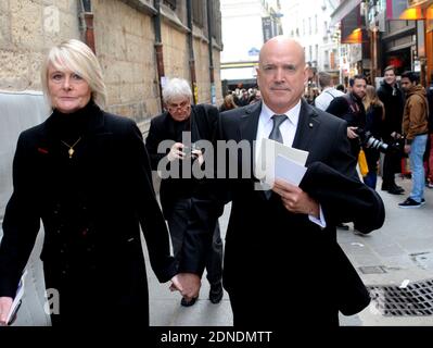 Louis Bodin and his wife Claire Depeuille-Bodin attending Funeral of Florence Arthaud at Saint Severin's Church in Paris, France on March 30, 2015. Photo by Alain Apaydin/ABACAPRESS.COM Stock Photo