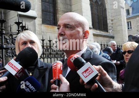 Louis Bodin and his wife Claire Depeuille-Bodin attending Funeral of Florence Arthaud at Saint Severin's Church in Paris, France on March 30, 2015. Photo by Alain Apaydin/ABACAPRESS.COM Stock Photo