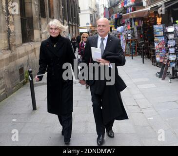 Louis Bodin and his wife Claire Depeuille-Bodin attending Funeral of Florence Arthaud at Saint Severin's Church in Paris, France on March 30, 2015. Photo by Alain Apaydin/ABACAPRESS.COM Stock Photo