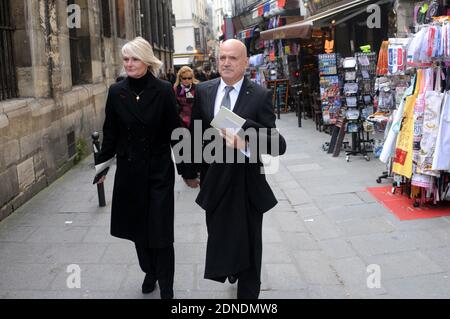 Louis Bodin and his wife Claire Depeuille-Bodin attending Funeral of Florence Arthaud at Saint Severin's Church in Paris, France on March 30, 2015. Photo by Alain Apaydin/ABACAPRESS.COM Stock Photo