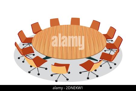 wooden table and lcds background in the news studio room Stock Vector
