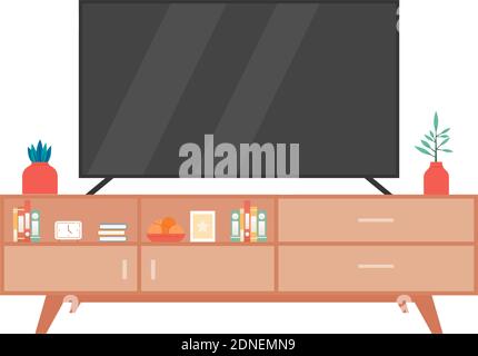 Isolated tv table hosehold items icon- Vector Stock Vector