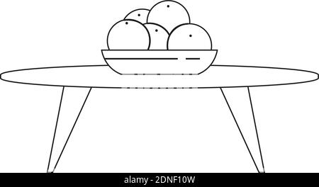 Isolated small table household draw items icon- Vector Stock Vector