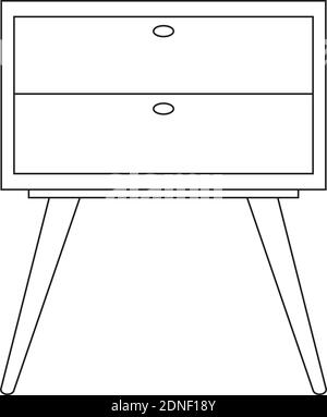 Isolated small table household draw items icon- Vector Stock Vector
