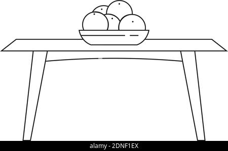 Isolated small table household draw items icon- Vector Stock Vector