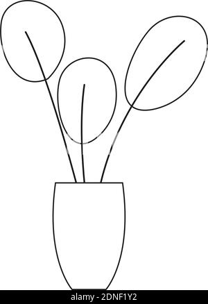 Isolated flower vase household draw items icon- Vector Stock Vector