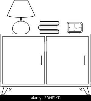 Isolated small table household draw items icon- Vector Stock Vector