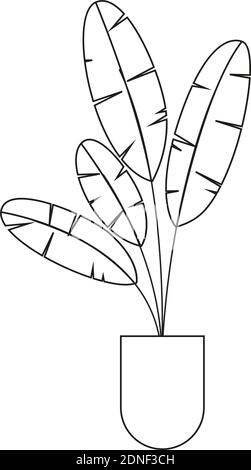 Isolated flower vase household draw items icon- Vector Stock Vector