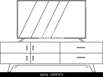 Isolated small table household draw items icon- Vector Stock Vector