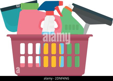 Isolated cleaning basket products wash icon- Vector Stock Vector