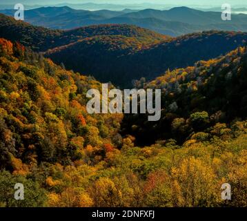 Autumn Color, East Fork, Pigeon River Overlook, Blue Ridge Parkway ...