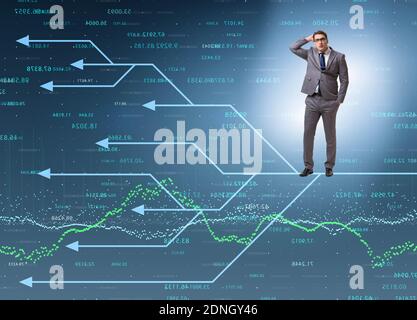 The businessman thinking of different career paths Stock Photo