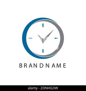 clock stopwatch watch barometer pressure gauge time measurement vector logo design Stock Vector