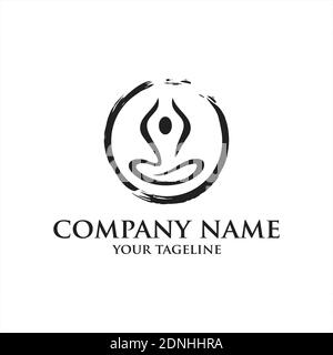 Vector logo design for yoga center. Yoga icon template inspirations. Stock Vector