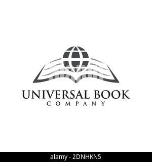 symbol design Education globe logo shilhouette book icon inspiration template Stock Vector