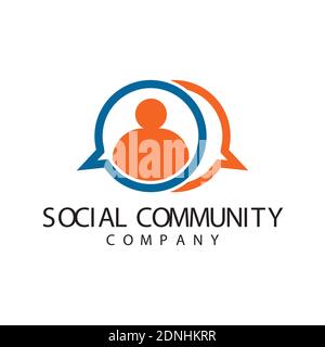 symbol design logo illustration for people comunications. Stock Vector