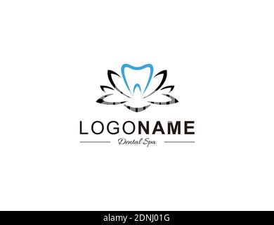 dental flower logo design template for spa Stock Vector