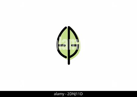 icon leaves or initial E G Logo Symbol design inspiration Stock Vector
