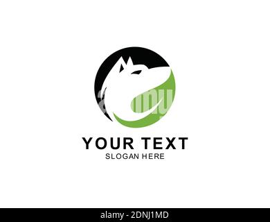 leaf eating animals logo design template Stock Vector