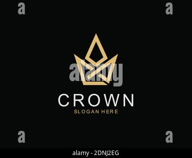 golden crown or letter M Logo Design inspiration Stock Vector