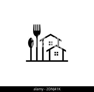 home cooking concept design line minimalist Stock Vector