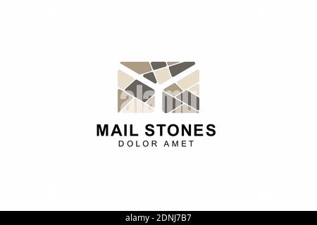 mail stone logo icon symbol illustration Stock Vector