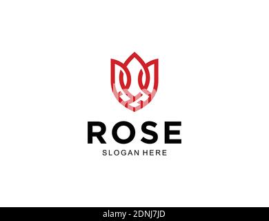 flower rose logo icon symbol design inspiration Stock Vector