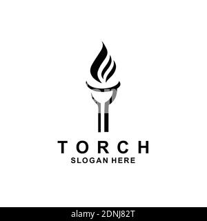 Torch logo design inspiration template Stock Vector
