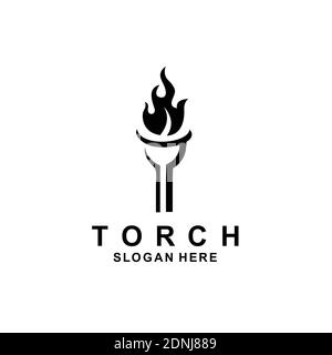 Torch logo design inspiration template Stock Vector