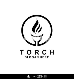 Torch logo design inspiration template Stock Vector