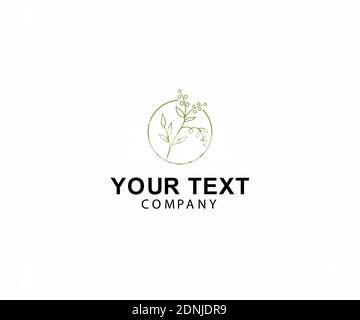 Feminine Botanical symbol Signs or Logo Templates Stock Vector