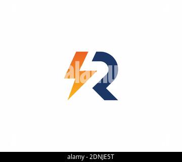 Alphabet R letter symbol logo Flash icon design template Stock Vector