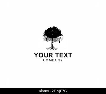 Oak Tree Logo design illustrations Stock Vector