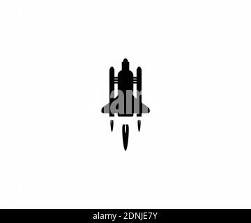 flat symbol icon with rocket design illustrations Stock Vector