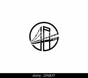 Abstract bridge logo design template Stock Vector