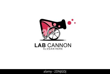 laboratory cannon logo design concept Symbol Illustration Stock Vector