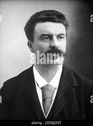 portrait of Guy de Maupassant (1850-1893) Stock Photo