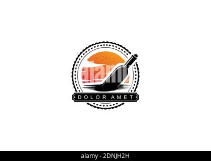 icon design summer illustration logo bottle isholated Stock Vector