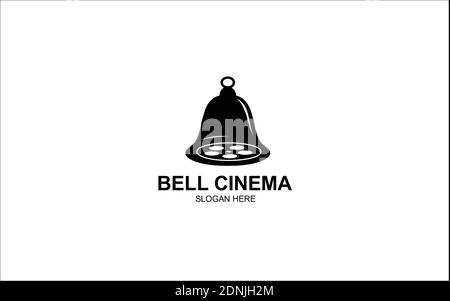 symbol movie and bell shapes, united in one symbol. Stock Vector