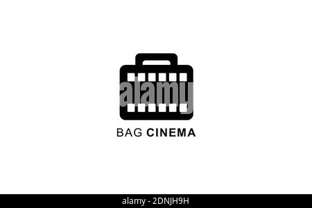 bag cinema logo design combinaton Symbol Illustration Stock Vector