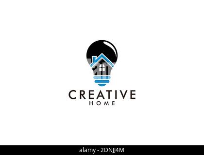 Smart House Logo, Home Idea logo. Bulb Home Creative logo. Unique and modern design Stock Vector